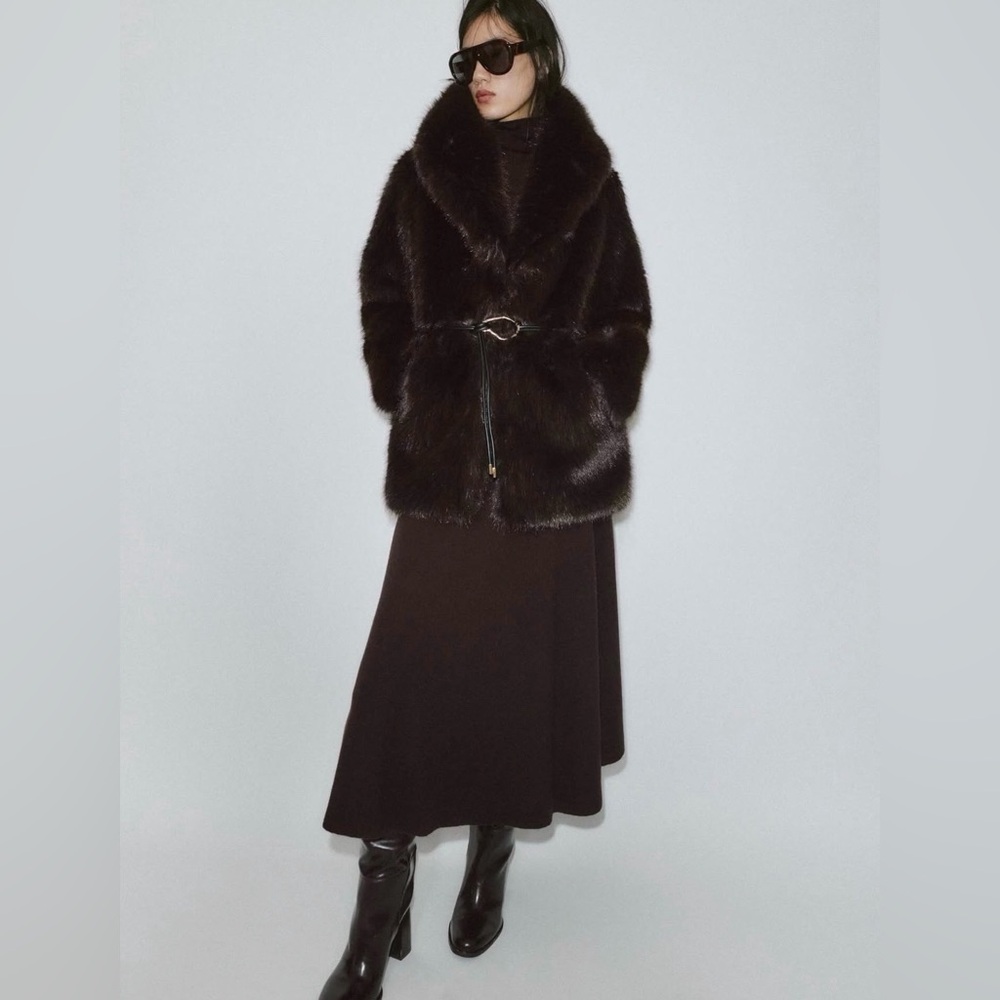 NET! ZARA FAUX BLETED‎ COAT - Picture 5 of 8
